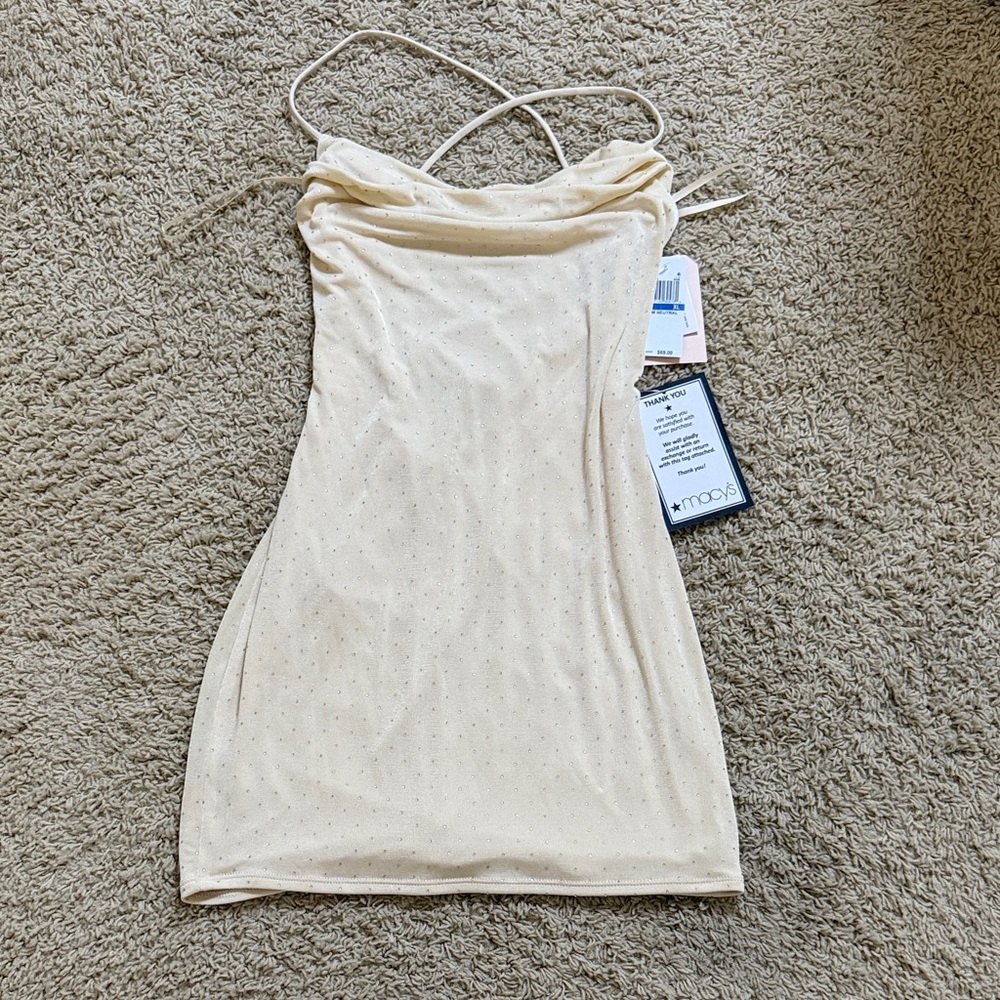 cream mini dress
